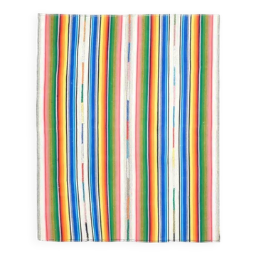 Tapis vintage turc Oushak fait à la main en laine et coton, années 1970