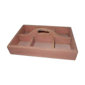 Vintage wooden toolbox or office accessories box.
