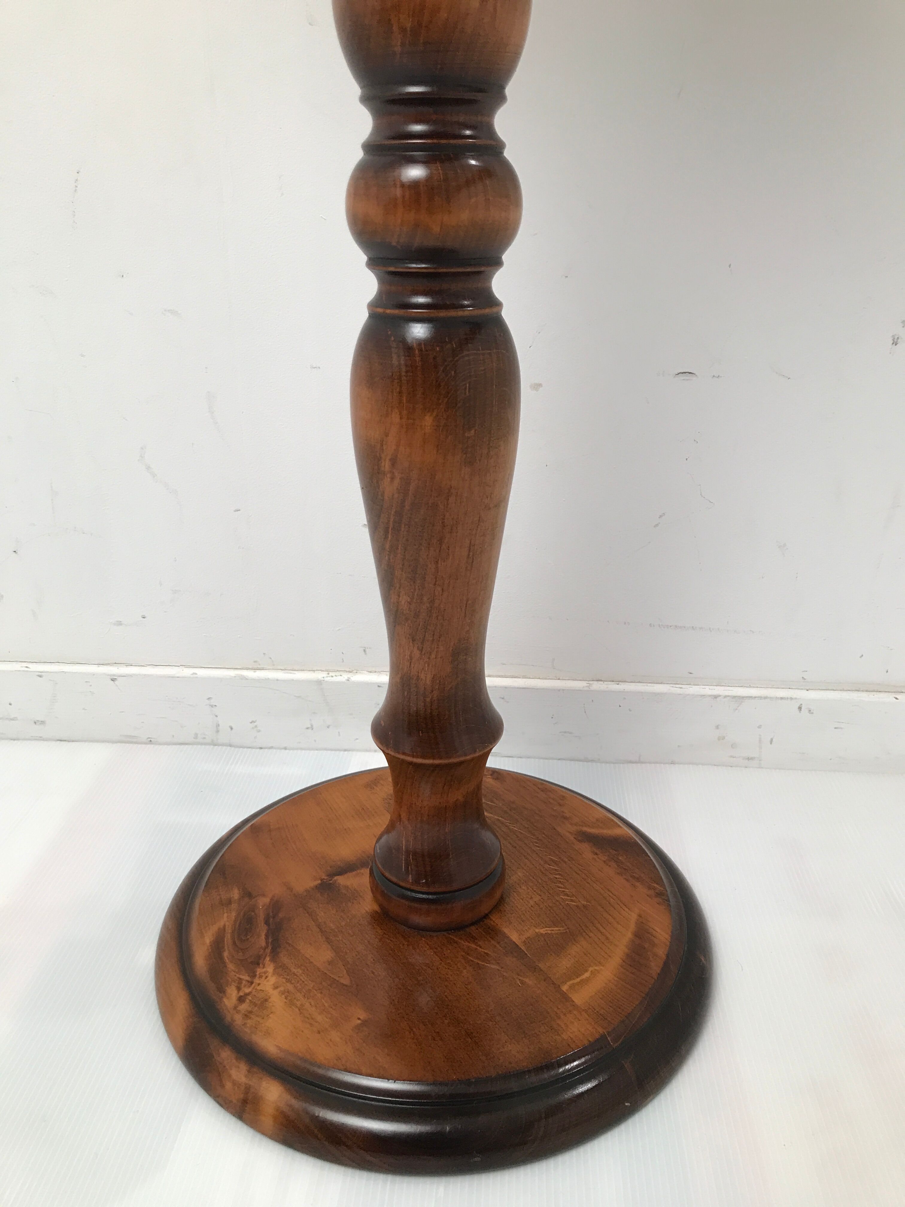 Column, wooden pedestal turned in vintage walnut