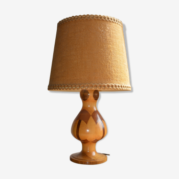 Wood and marquetry lamp