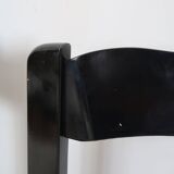 6 black lacquered and terry chairs