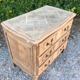 Louis XV style 3-drawer chest of drawers in oak