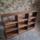Old workshop shelf in French pine, industrial shoe cabinet, around 1900.