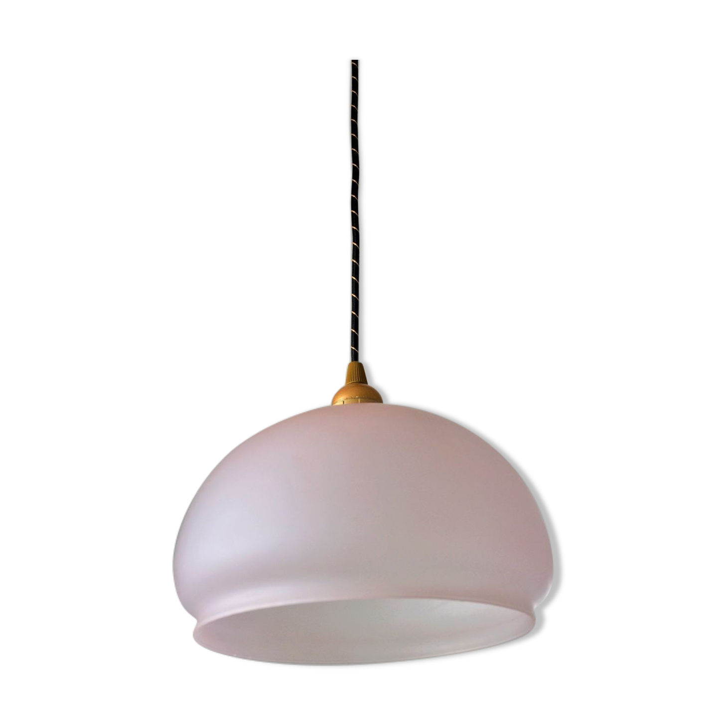 Pink frosted glass globe hanging