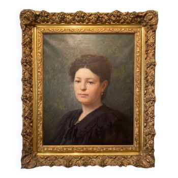 Portrait of a young woman, signed H Mouthier (1880-1975) and dated 1907