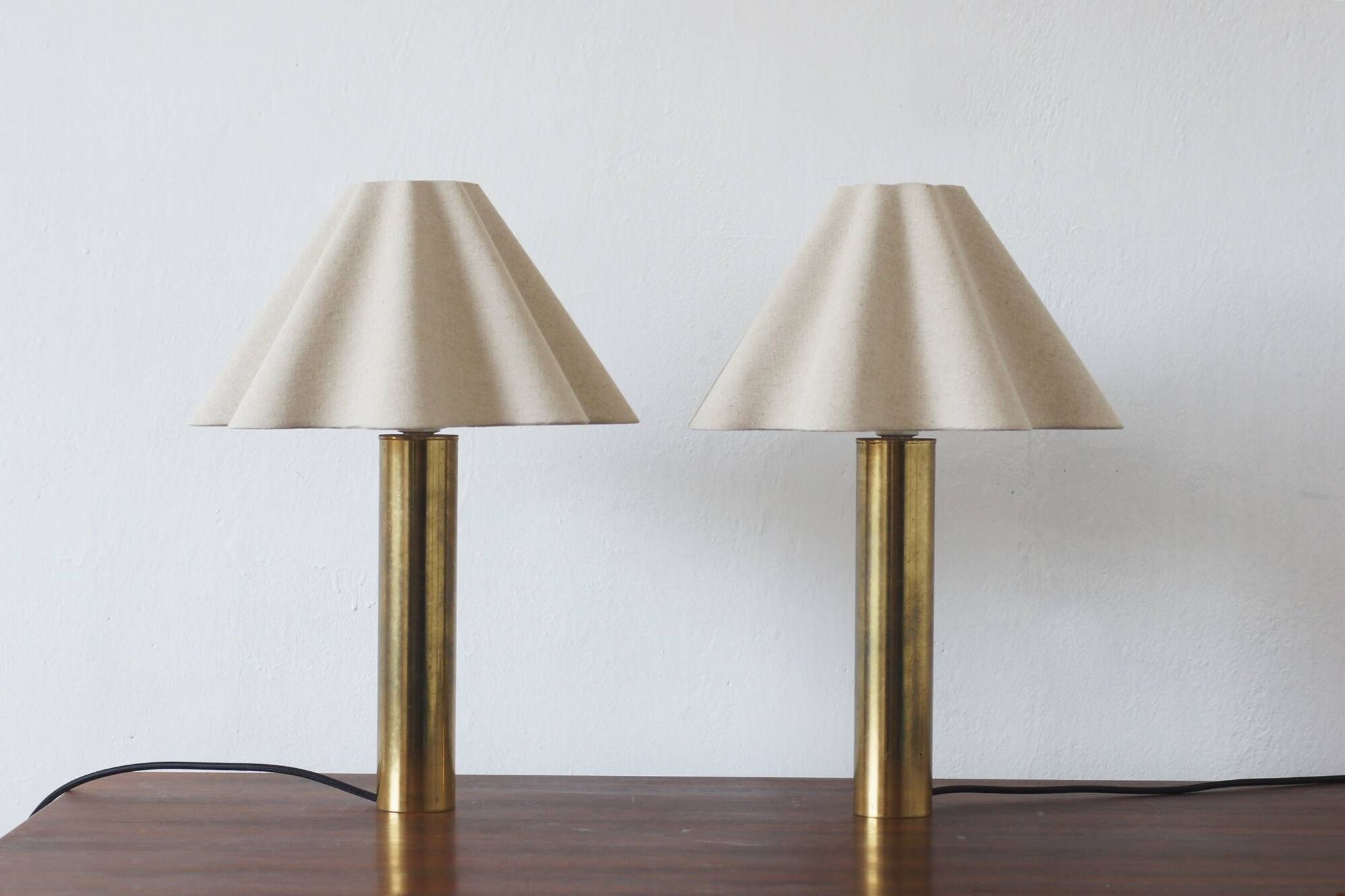 Lampes de table en laiton scandinave, années 1960, ensemble de 2