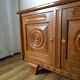 Solid oak sideboard, brutalist and Art Deco work, mid-century.