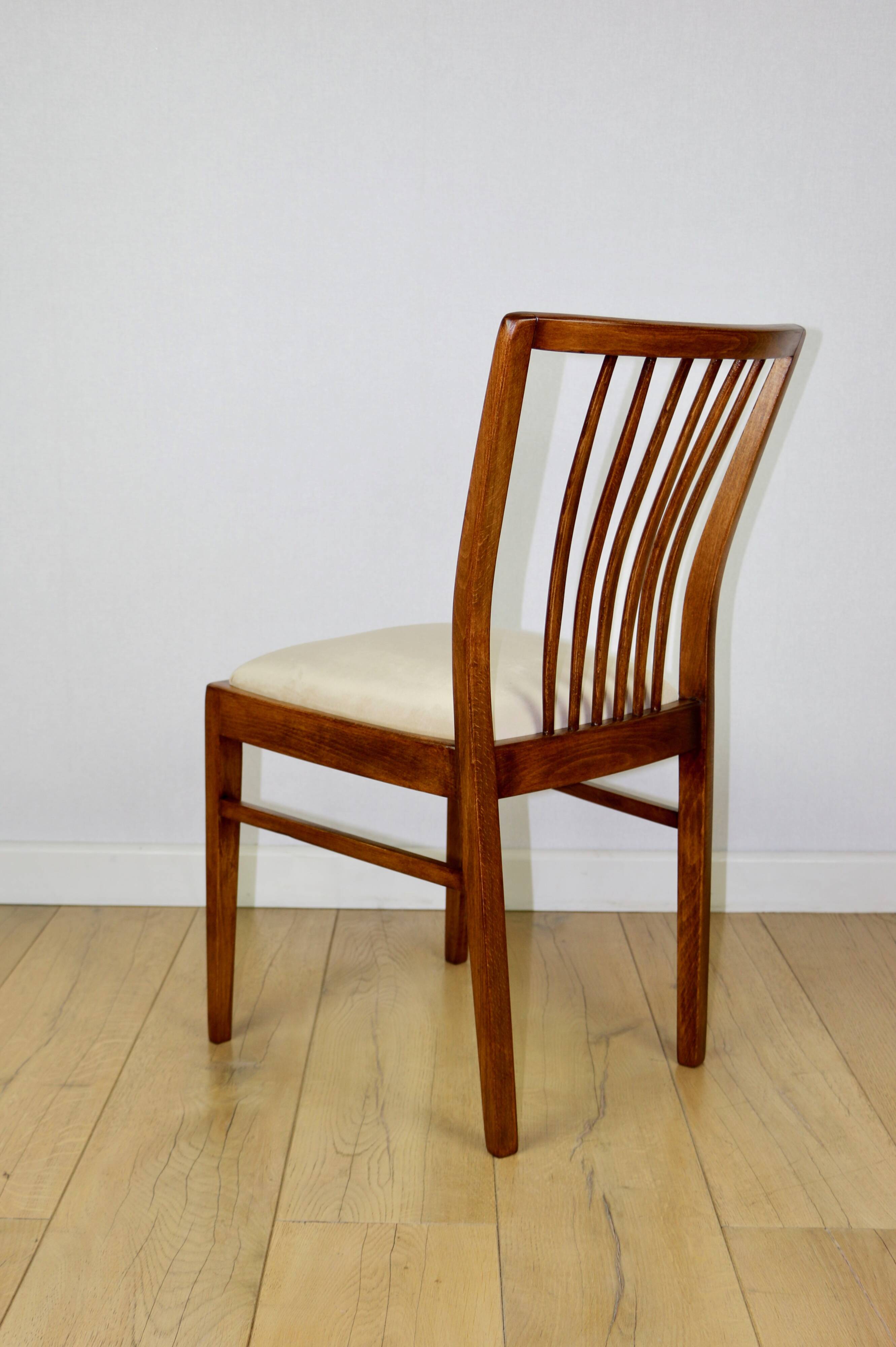 Vintage chairs beige velvet - set of 4