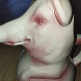 Large pig jug in earthenware – Saint-Clément France, exceptional condition