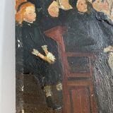 Old painting, church scene