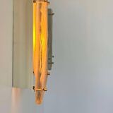 Pair of vintage sconces, molded frosted glass, Murano Italy 1970