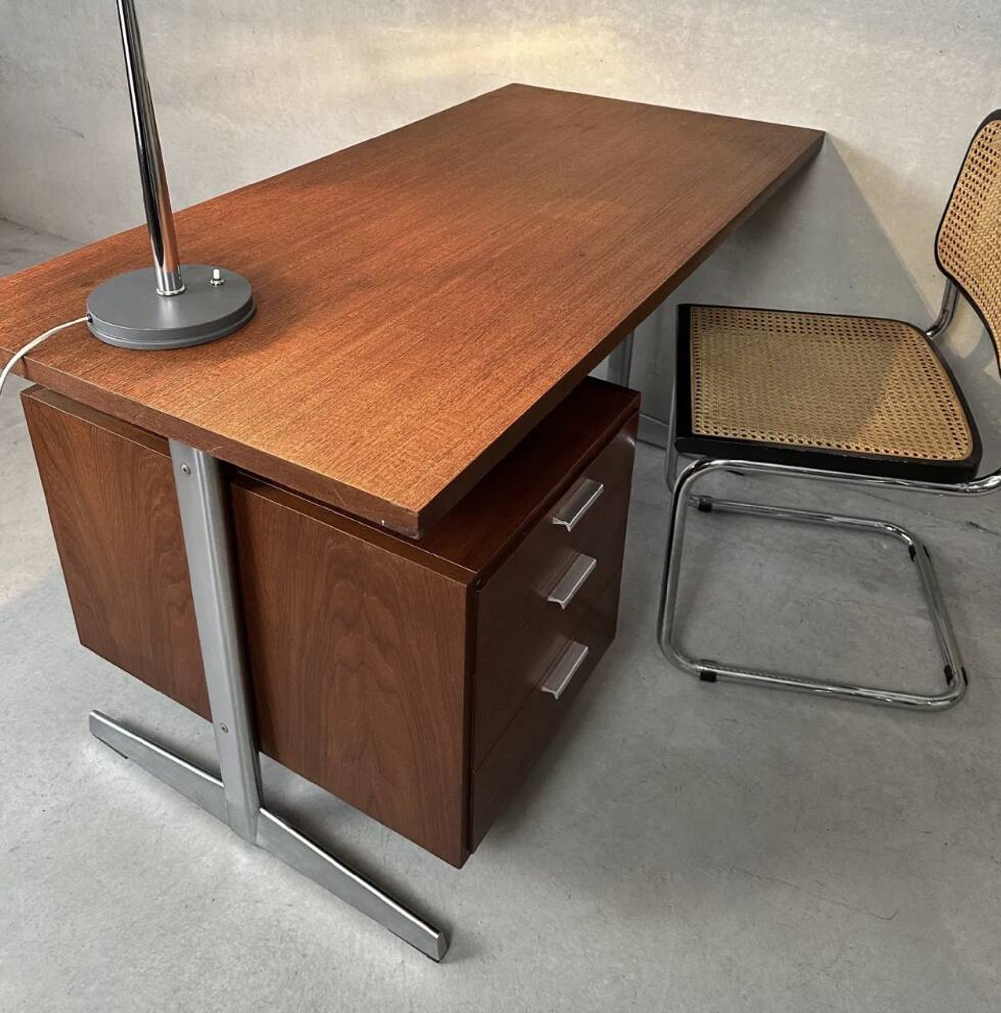 Scandinavian desk in wood and metal by Cees Braakman - Pastoe, design 1970