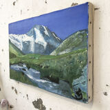 Painting mountain landscape