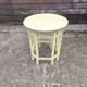 Yellow and green patinated pedestal table by a local artist