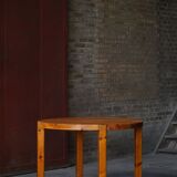 Mid-century Danish round dining table in solid pine, 1970s.