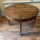 Half moon table in walnut style Louis philippe