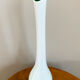 White and Green Long-Neck Vase, Handblown Coloured Glass, Single Flower Vase