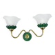Preciosa double wall lamp | czechoslovakia 1980s | malachite glass | brass