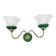 Preciosa double wall lamp | czechoslovakia 1980s | malachite glass | brass