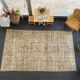 Tapis Oushak beige décor rustique, 6x10, surteint sable, pour salon, MOON.145