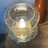 Table lamp in cracked glass and vintage gilded brass base