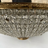 Old ceiling lamp crystal and bronze 1900