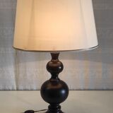 Lampe à poser en bois tourné années 80