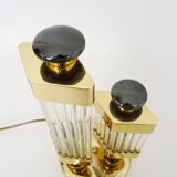 Bakalowits & Söhne Regency style table lamp in brass and crystal tubes. 80 years