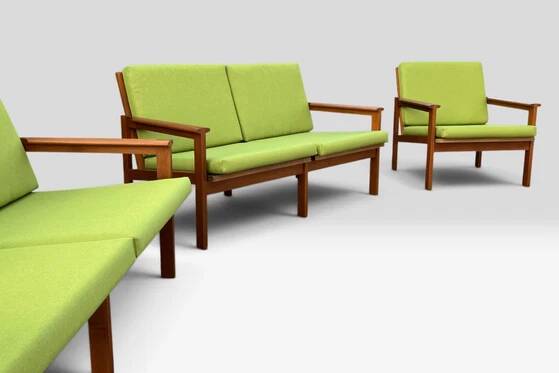 Illum Wikkelsø „Capella“ Set of 1 Armchair and 2 Sofas – Niels Eilersen – 1960s