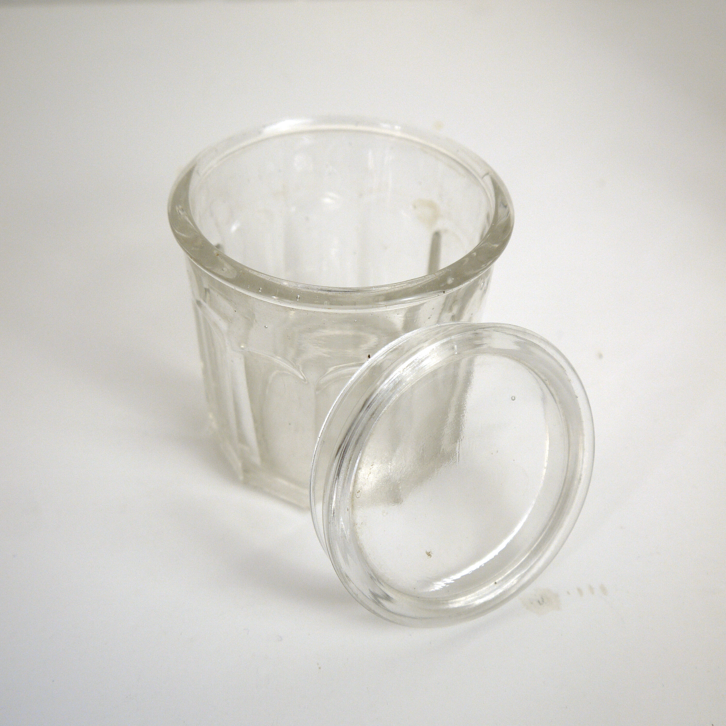 Lot of 3 thick glass jars