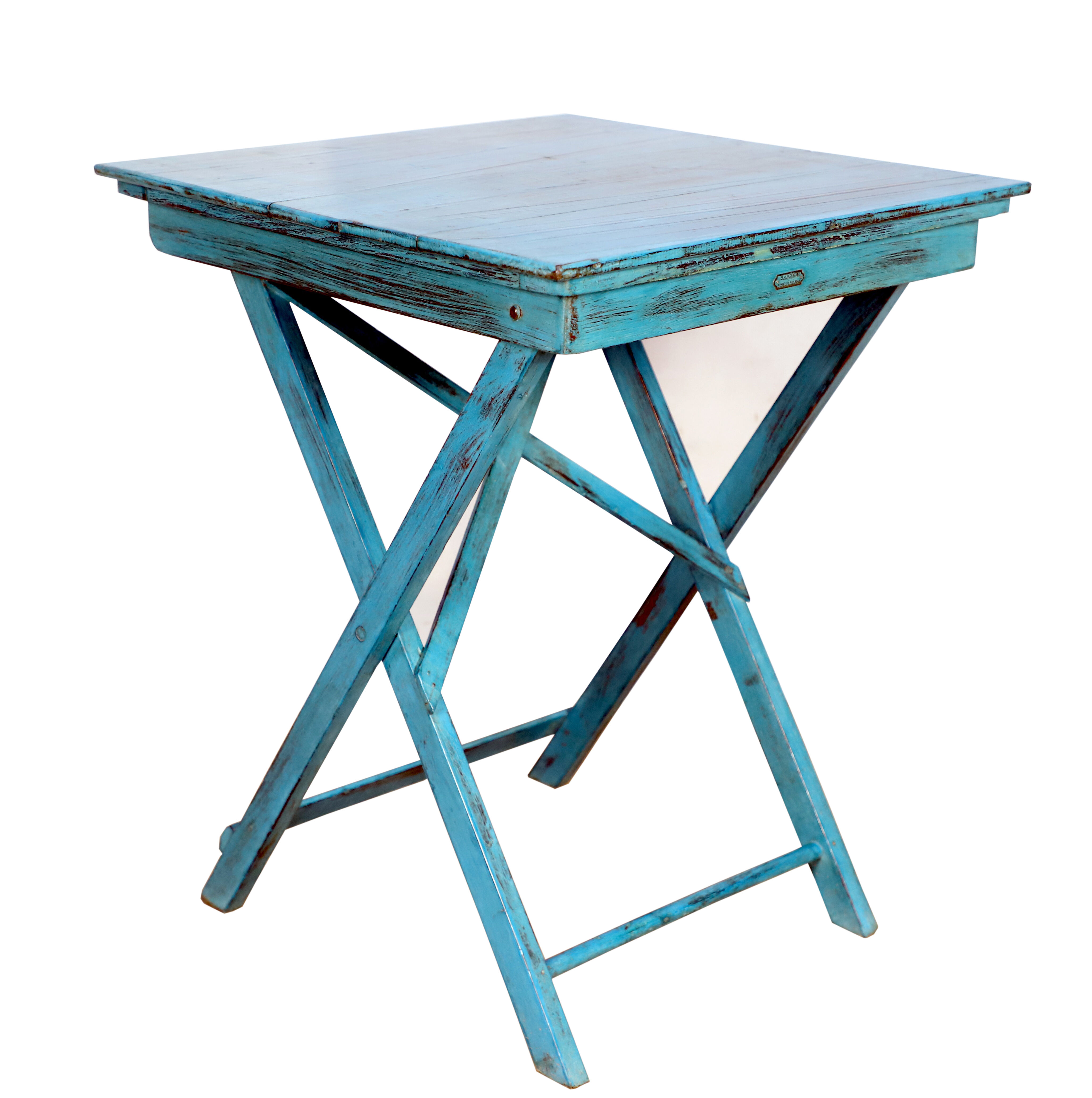 Old folding square table in Burmese teak