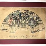 Boscher (Jean-Édouard), watercolor fan project, La Marseillaise, early 20th century