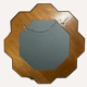 Large ( 93 cm ) octagonal palm beach bamboo rattan wicker mirror, 1960s