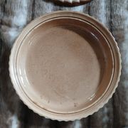Antique pie dish in slipware