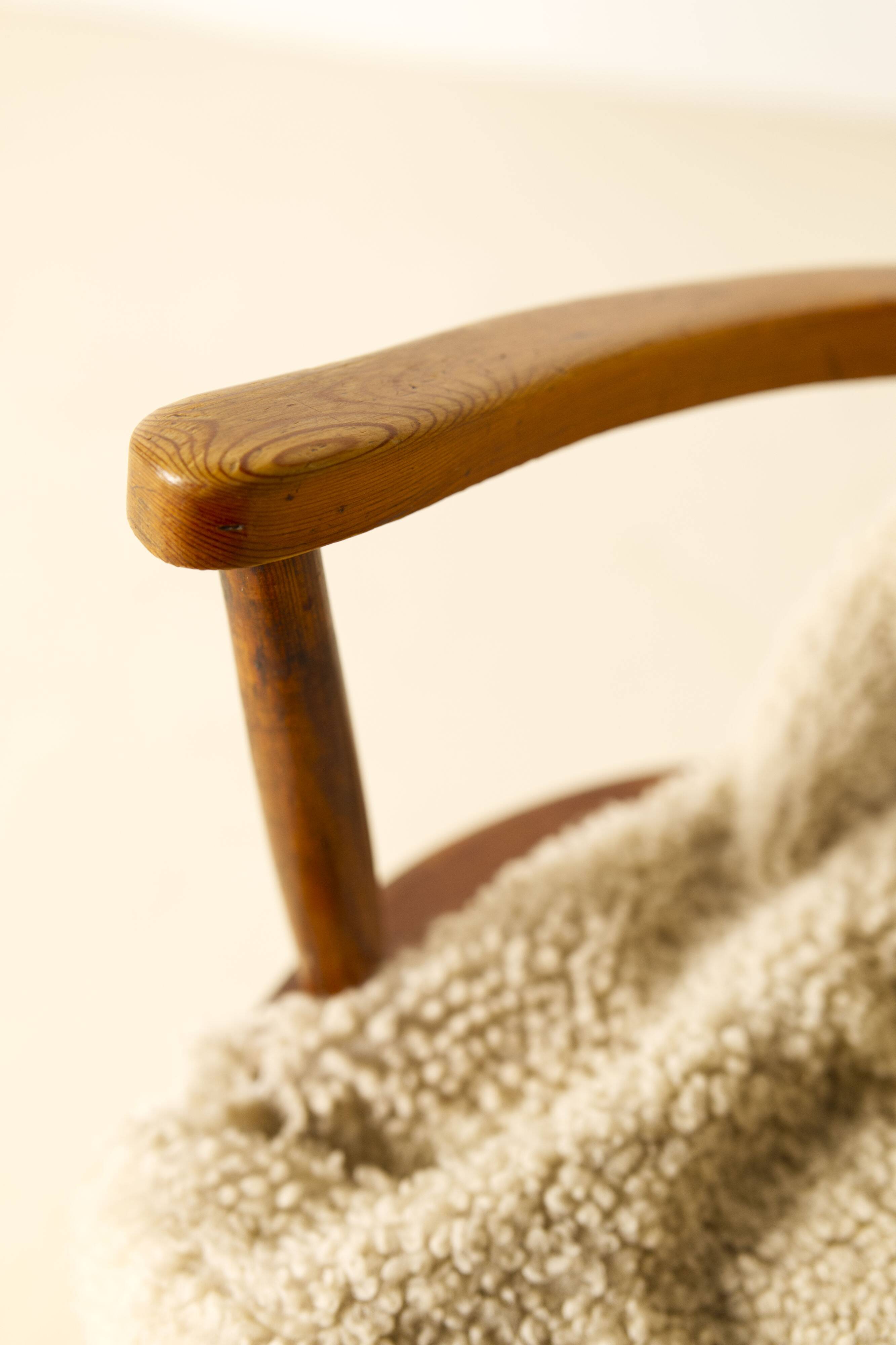 Swedish cabin lounge armchair, 1950s