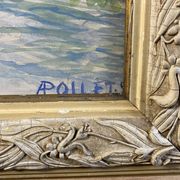 Pollet (a), aquarelle “canal au printemps” signée xxème