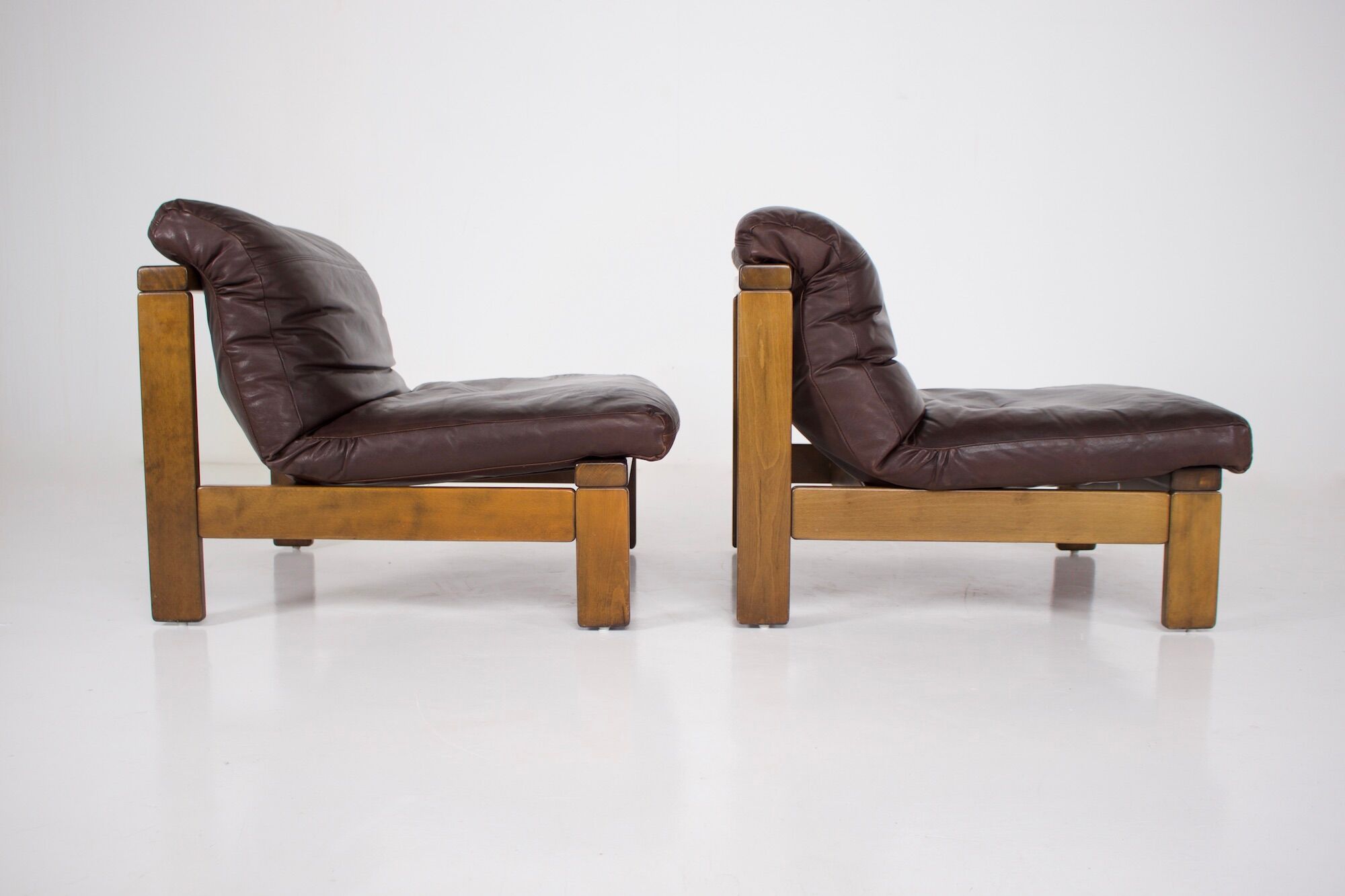 Pair of leather armchairs 1970