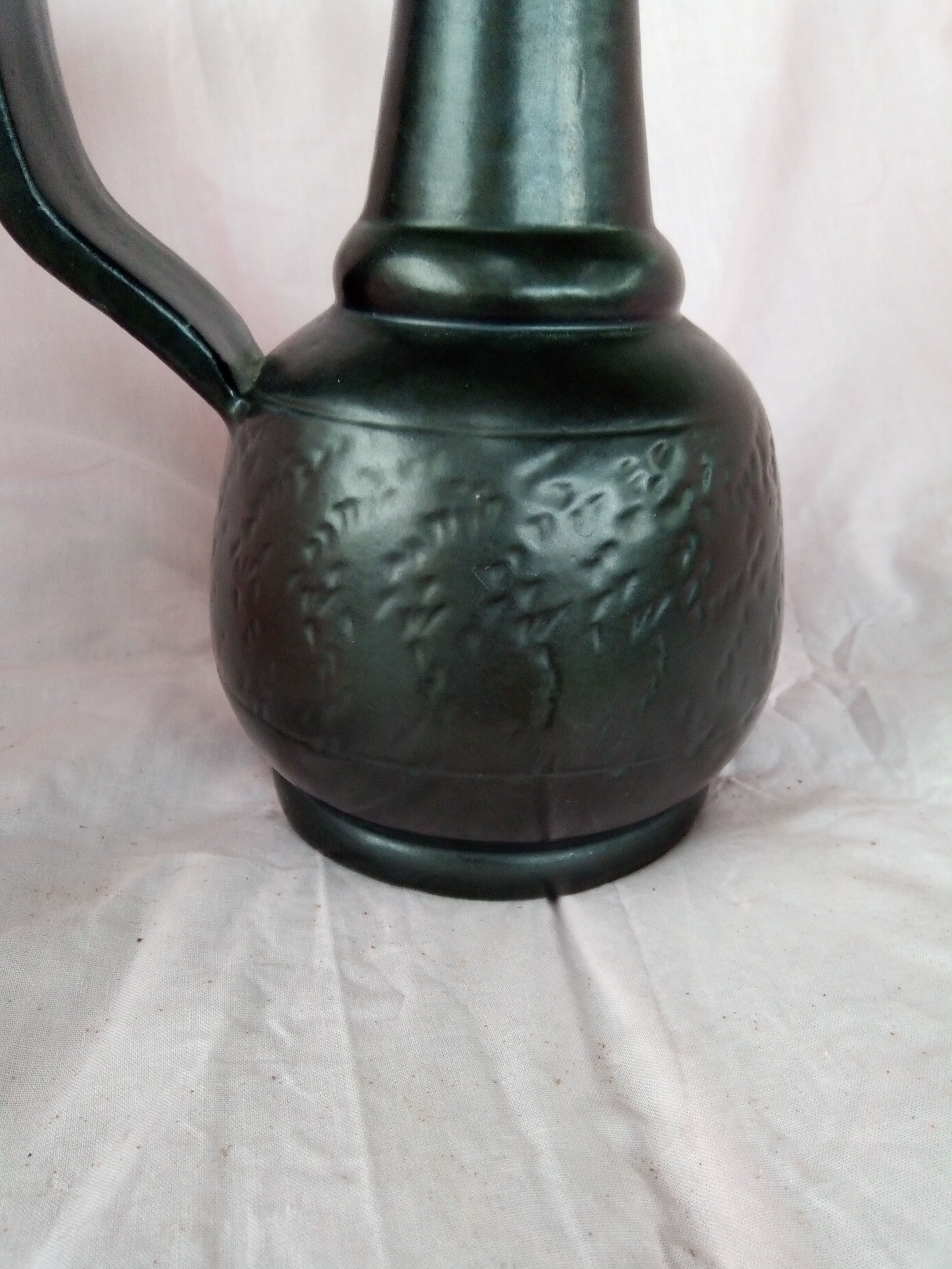 Black ceramic pitcher Vallauris by Lunetta