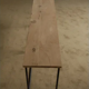 Metal and oak bench unique piece designer