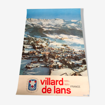 Affiche villard de lans jeux olympiques d' hiver grenoble 1968 j.o. alpes montagne ski