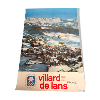 Affiche villard de lans jeux olympiques d' hiver grenoble 1968 j.o. alpes montagne ski