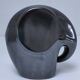 Two iridescent black and white ceramic elephants design