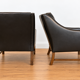 Fredrik Kayser mid-century leather & rosewood lounge chairs – brown leather