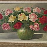 Painting vintage pink flowers