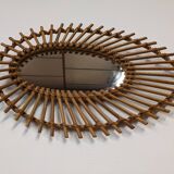 Rattan eye mirror from the 60s/70s