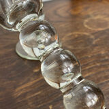 Pair of blown glass candlesticks