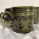 Khaki ceramic mugs England, 70s