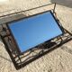 Wall coat rack Art Deco 1930 wrought iron 4 hooks and beveled mirror