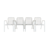 Ensemble de 4 fauteuils de jardin grillagés blanc EMU - 1960