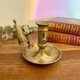 Brass cellar rat candle holder